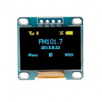 0.96 inch I2C OLED Ekran 128x64-Mavi/Sarı - Robolink (1)