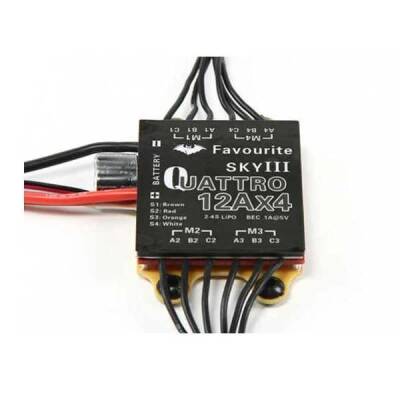 12 A 2S-4S Favourite SKY III Quattro 4′lü ESC - 5V/1A BEC - Robolink