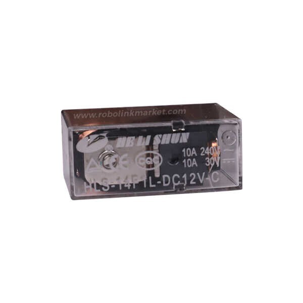 12V 10A Tek Kontak Röle - HLS-14F1L-DC12V-C - 1