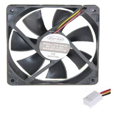12V DC 3 KABLO FAN 120x120x25mm - Robolink