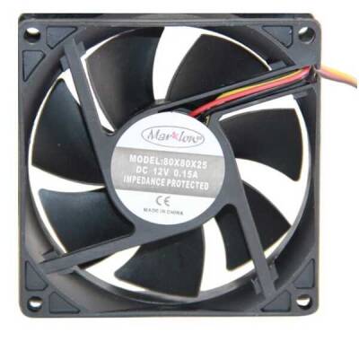 12V DC 3 Kablo FAN 80x80x25mm - Robolink (1)