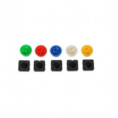 12x12x7.3mm Push Buton ve Kapak Seti - 2 data-big=