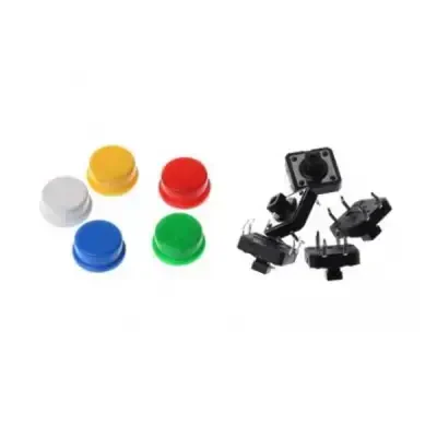 12x12x7.3mm Push Buton ve Kapak Seti - 3 data-big=