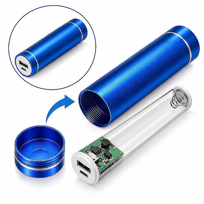 18650 Tekli Metal Powerbank Kutusu - 5V 1A Micro USB - 1