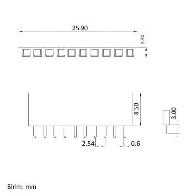 1x10 Pin Dişi Header - Yeşil - 2 data-big=