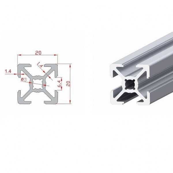 20x20 Sigma Profil-Kanal 6 - 370mm - 2