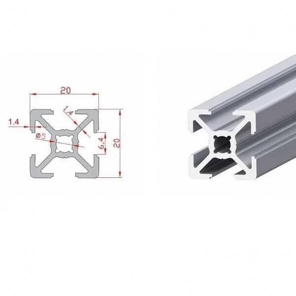 20x20 Sigma Profil-Kanal 6 - 400mm - 2