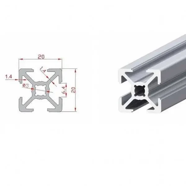 20x20 Sigma Profil-Kanal 6 - 450mm - 2