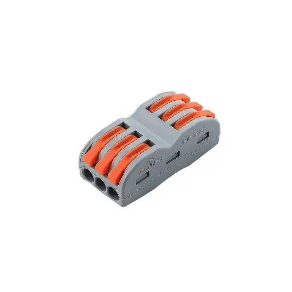 3 Giriş 3 Çıkış Vidasız Klemens - 12-28AWG - 1