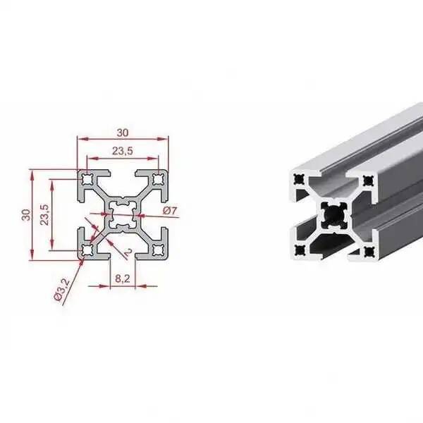 30x30 Sigma Profil-Kanal 8 - 500mm - 2