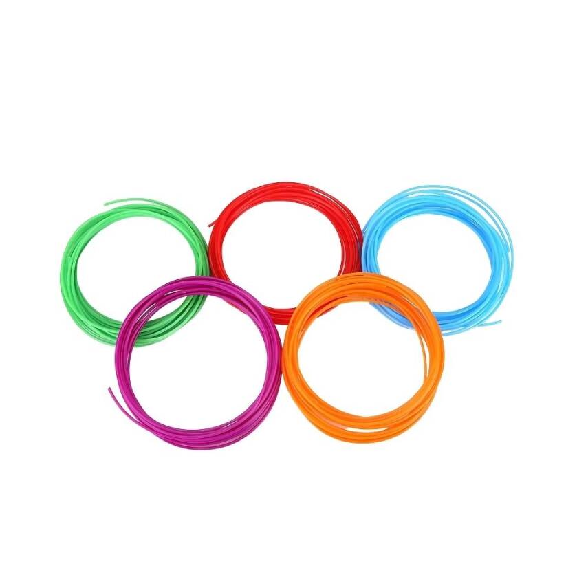 3D Pen Filamenti - 5 Renk - 25 metre - 1