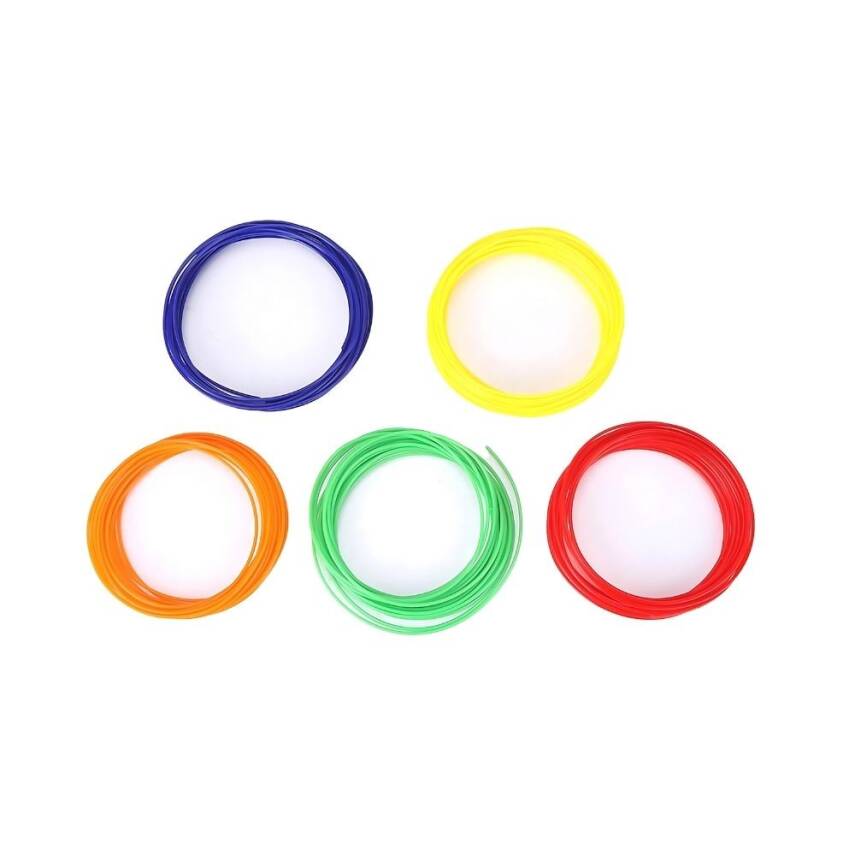 3D Pen Filamenti - 5 Renk - 25 metre - 2