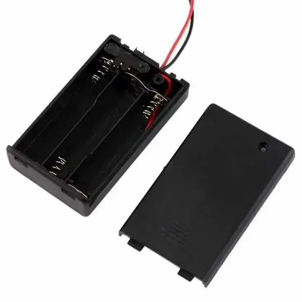 3'lü AA Pil Yuvası (Kapaklı ve Switchli) - Robolink