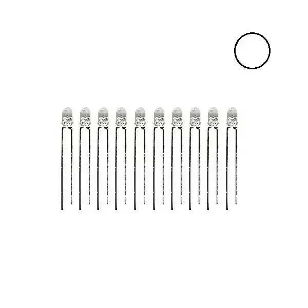 3mm Şeffaf Beyaz Led - 10 Adet - 1