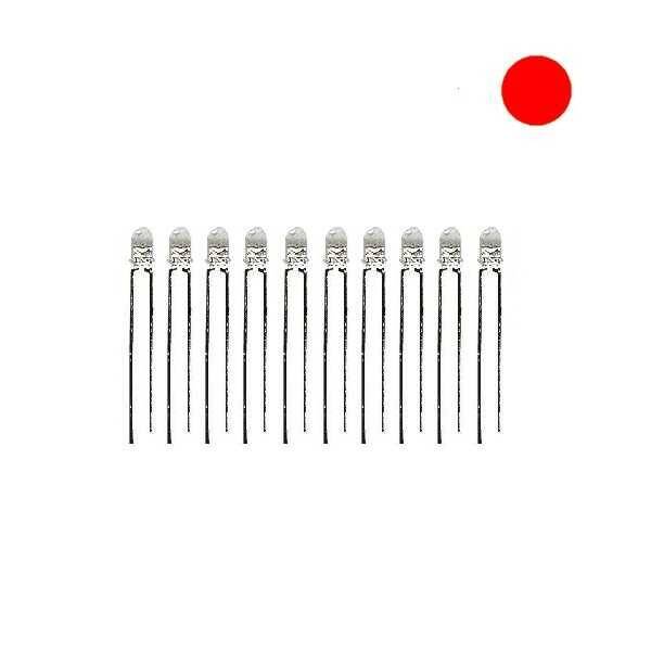 3mm Şeffaf Kırmızı Led - 10 Adet - 1