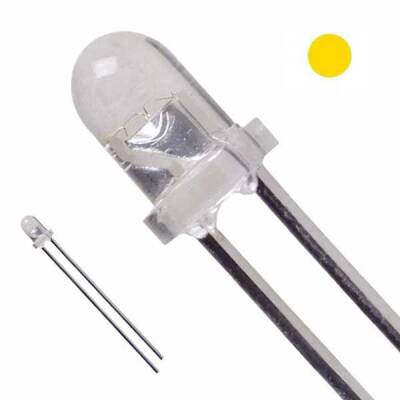 3mm Şeffaf Sarı Led - 10 Adet - Robolink (1)