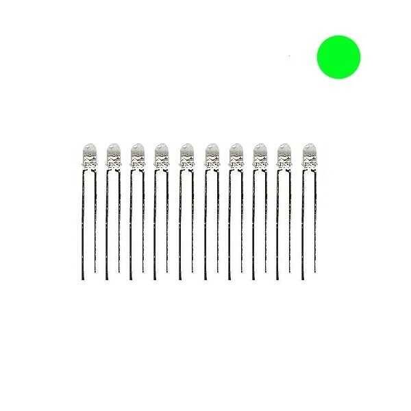 3mm Şeffaf Yeşil Led - 10 Adet - 1