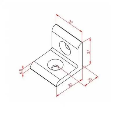 40x40 Düz Köşe Bağlantı - Doğuş Kalıp (1)
