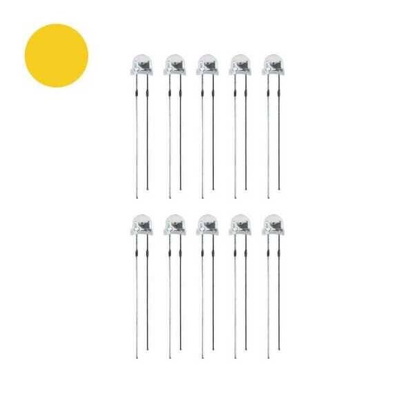 4.8mm Şeffaf Sarı Mantar Led - 10 Adet - 1