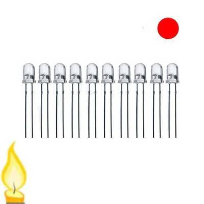 5mm Mum Led - Kırmızı 10 Adet 