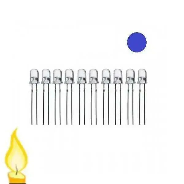 5mm Mum Led - Mavi 10 Adet - 1