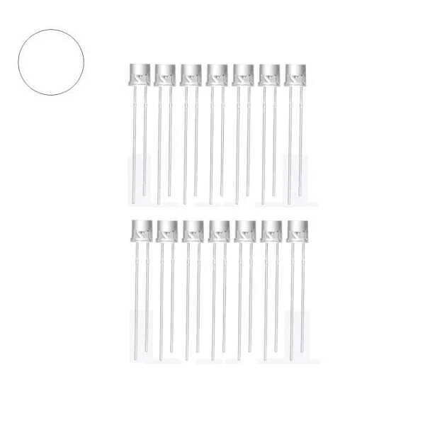 5mm Şeffaf Beyaz Kesikbaş Led - 10 Adet - 1