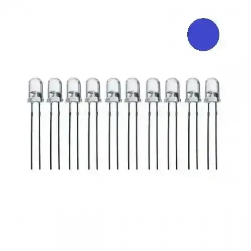 5mm Şeffaf Mavi Led - 10 Adet - 1