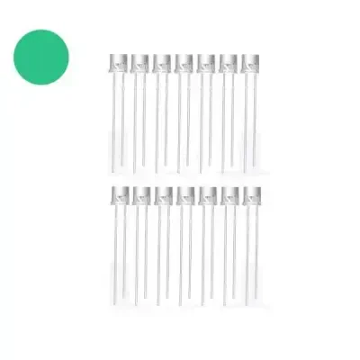 5mm Şeffaf Yeşil Kesikbaş Led - 10 Adet 