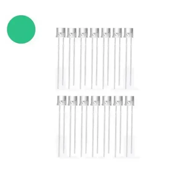 5mm Şeffaf Yeşil Kesikbaş Led - 10 Adet - Robolink