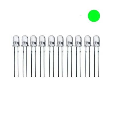 5mm Şeffaf Yeşil Led - 10 Adet 
