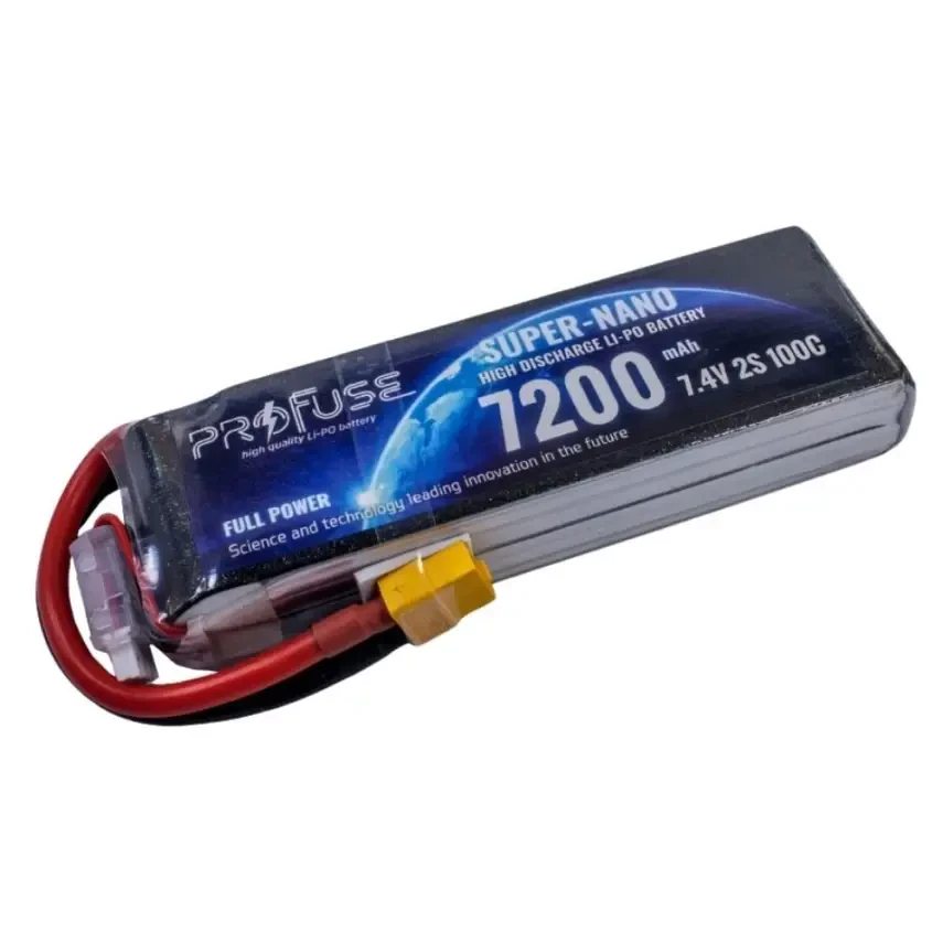 7.4V 2S 7200mAh 100C Lipo Batarya - 1