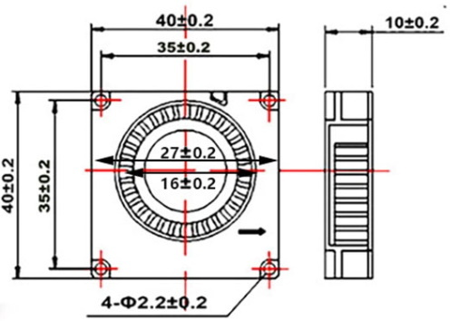 3D Yazıcı 40x40x10 Blower Fan -12V