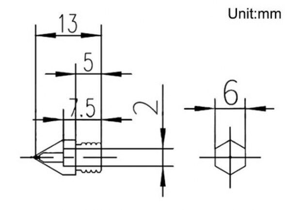 0.6mm Pirinç Nozzle MK8-Ender 3 Uyumlu