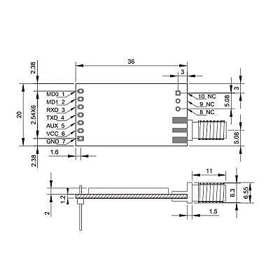 A39C-T900A22D1a 850~931MHz 5km Lora Alıcı-Verici Modül - Ashining (1)