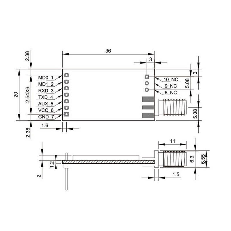 A39C-T900A22D1a 850~931MHz 5km Lora Alıcı-Verici Modül - 2