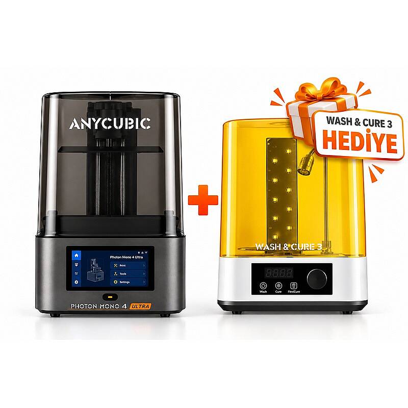 Anycubic Photon Mono 4 Ultra Reçine 3D Yazıcı + Wash & Cure 3 HEDİYE - 1
