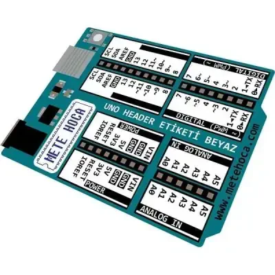 Arduino Uno Header Etiketi - Beyaz - 1 data-big=