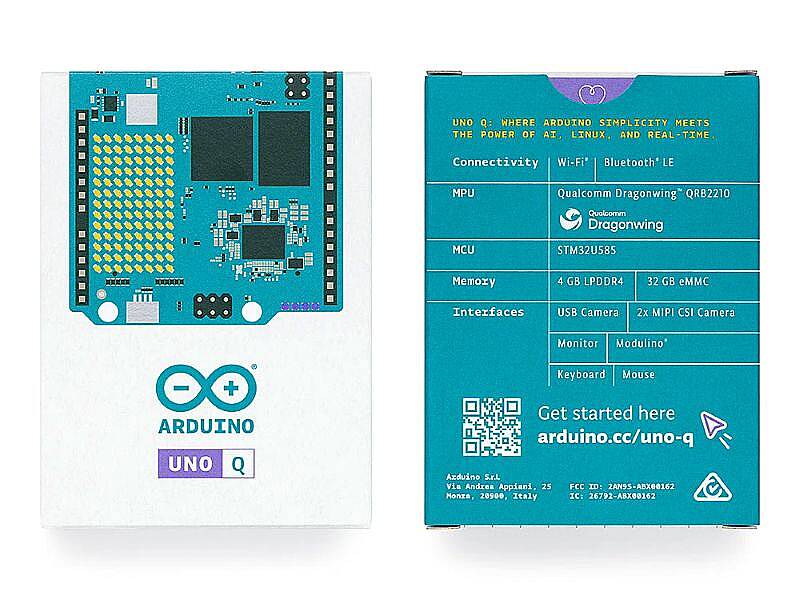 Arduino UNO Q 4GB Geliştirme Kartı - Qualcomm Dragonwing QRB2210 - 32GB eMMC - 5