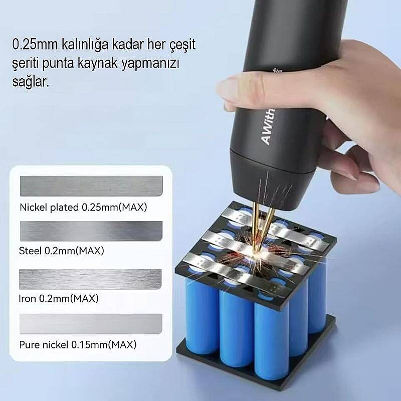 AWithZ H1 5V Taşınabilir Mini Punta Kaynak Makinesi - 2 Metre Nikel Şerit Hediyeli - 3