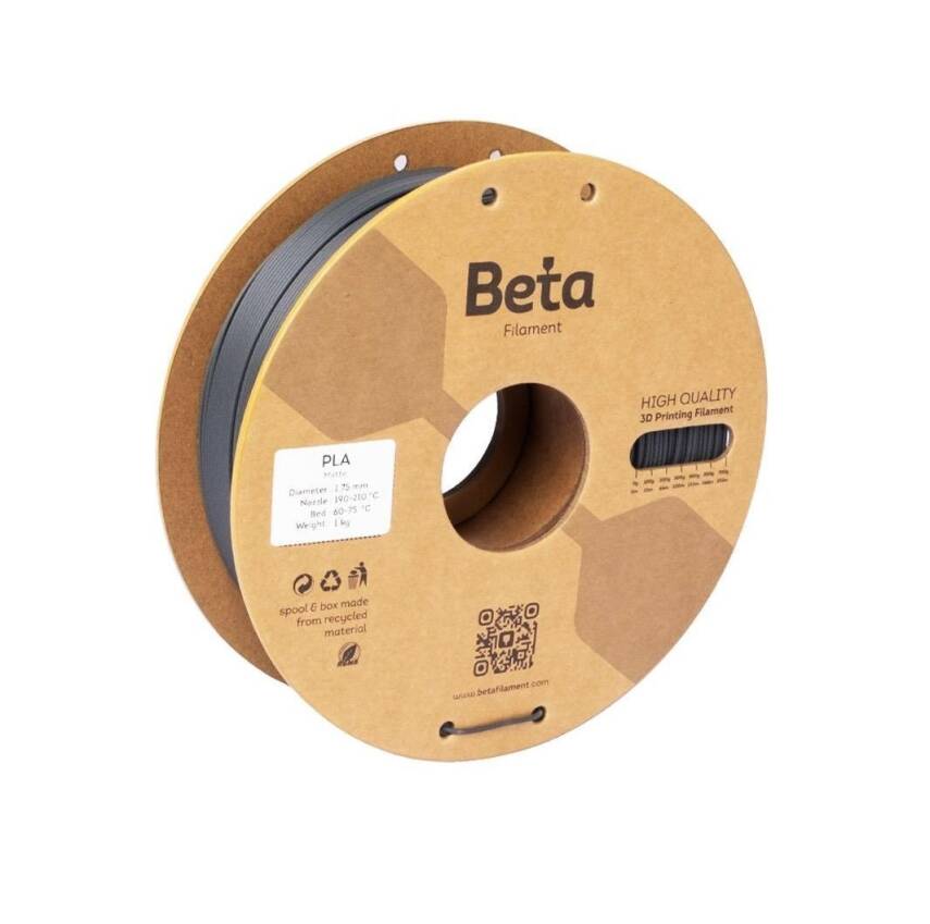 Beta PLA Matte Filament Ash Grey 1.75mm 1000gr - 1