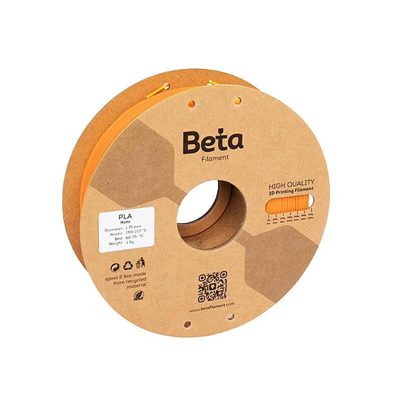 Beta PLA Matte Filament Orange 1.75mm 1000gr - 1