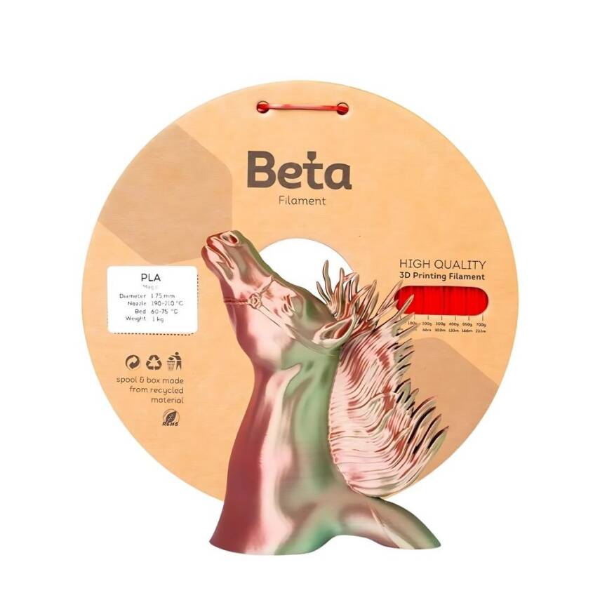 Beta PLA Silk Kırmızı-Yeşil Filament 1.75mm 1000gr - 1