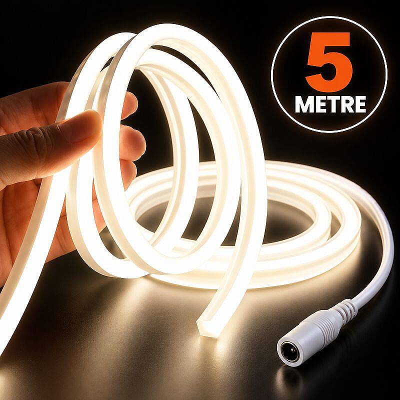 Beyaz Neon Led 12v - 6x12mm - 5 Metre - 1