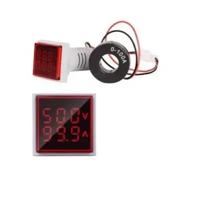 Dijital AC Voltmetre - Ampermetre Kırmızı - 1 data-big=
