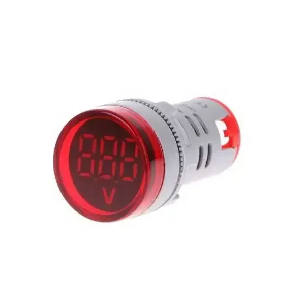 Dijital Voltmetre AC 20-500V 22mm - Kırmızı - Robolink