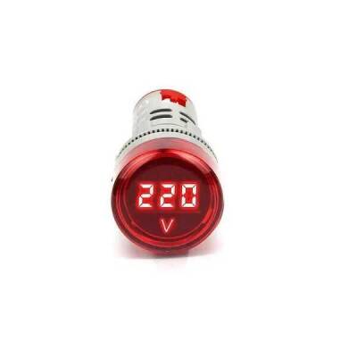 Dijital Voltmetre AC 20-500V 22mm - Kırmızı - Robolink (1)