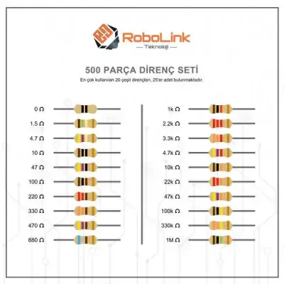 Direnç Seti-500 Adet-1/4W 