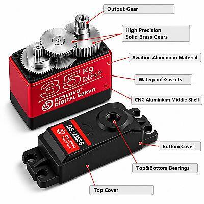 DSSERVO DS3235 35Kg 180° Su Geçirmez Metal Dişli Dijital Servo Motor - DSSERVO (1)