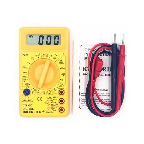 DT-830D Dijital Multimetre - Sarı - 2