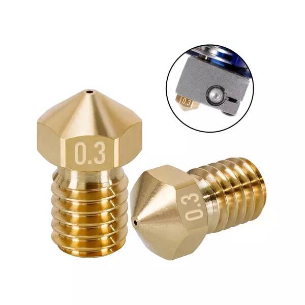 E3DV6 0.3mm Pirinç Nozzle - 2.85mm Filament Uyumlu - 3
